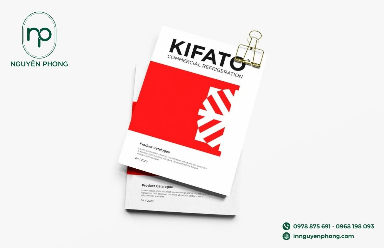 Logo điện lạnh in trên catalogue